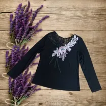 Красивая женская блузка спина сеточка вышивка 48