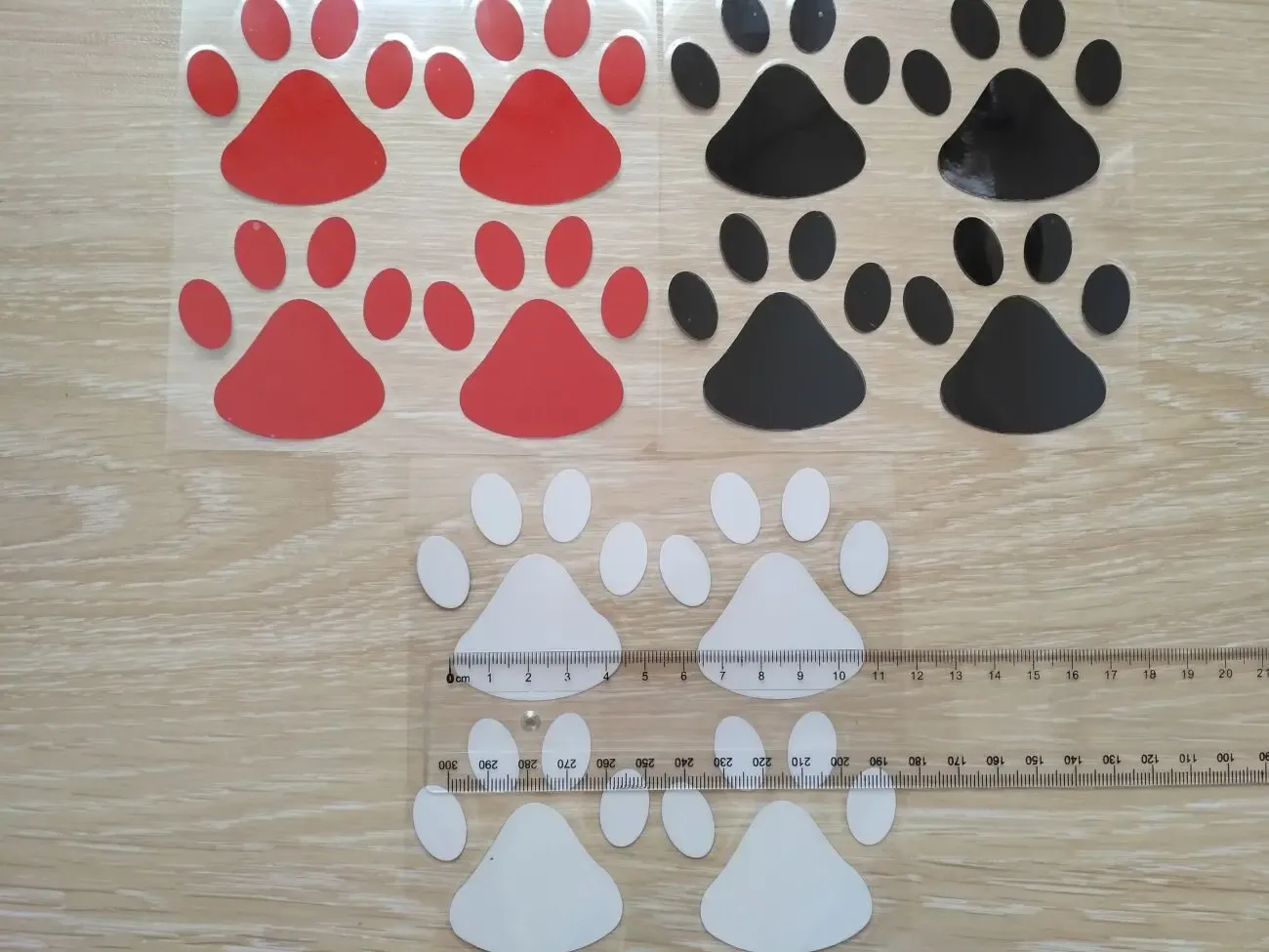 Наклейки Следы Черные, Белые светоотражающие, Красные светоотражающие 4