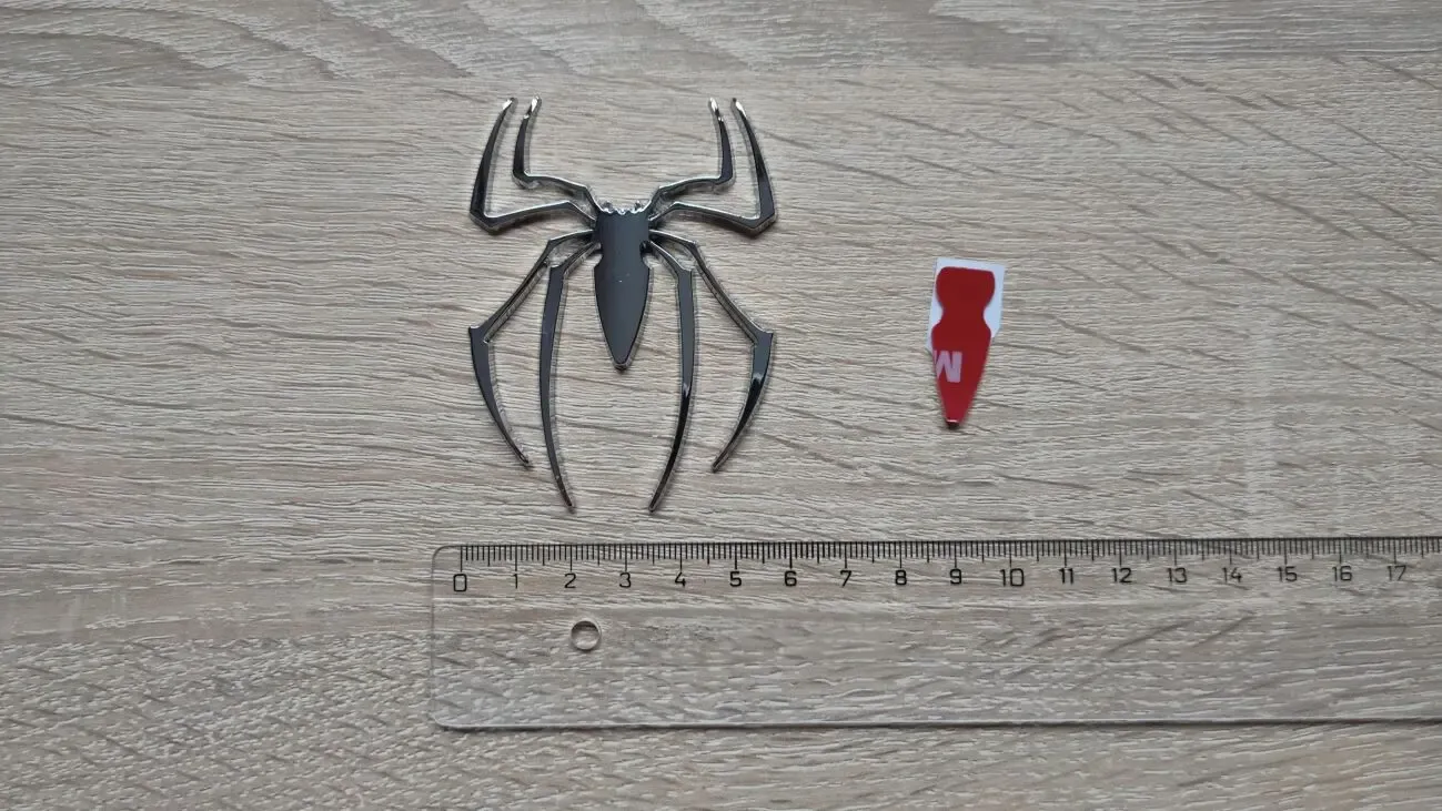 Наклейка на авто-мото Паук Металлическая Серебро 4