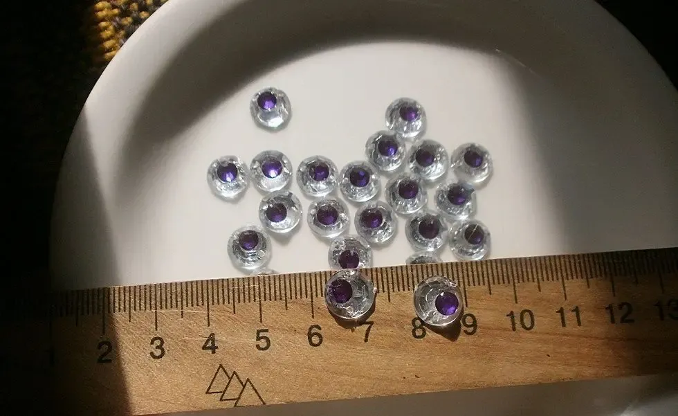 Камни декор пришивной с сиреневым глазком Для рукоделия, поделок 7