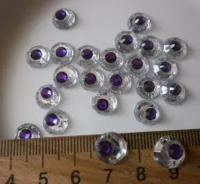 Камни декор пришивной с сиреневым глазком Для рукоделия, поделок