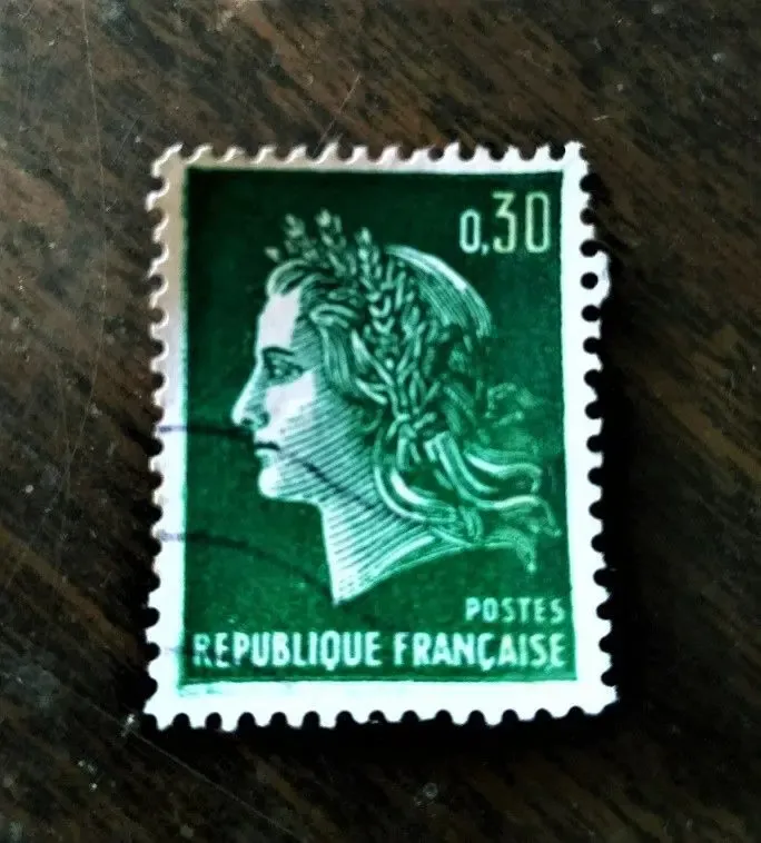 Марка Republique Francaise 0.30, 1969 3