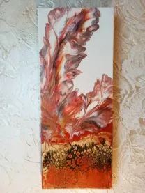Осіння ропсодія. акрил, ручна робота, в техніці Fluid Art