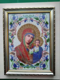КартІина бісером.. .Ікона ..Богородиця Казанська. .