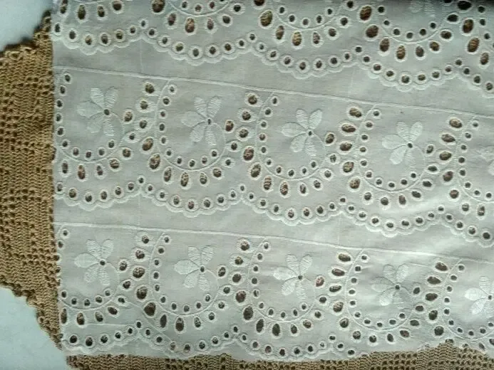 Ткань хлопок прошва сливочного цвета Для поделок, рукоделия 8