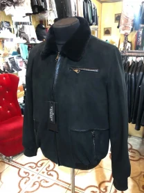 Бомбер замша зимовий,дублянка