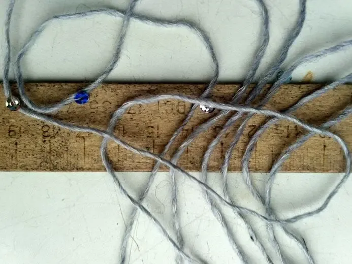 Пряжа нитки с пайетками серая с сиреневым оттенком Вес 48 гр 5