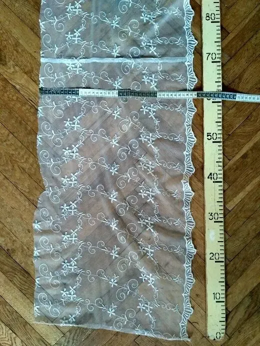 Ткань красивая кружевная вышивка на тюле, под старину For Hand Made 5