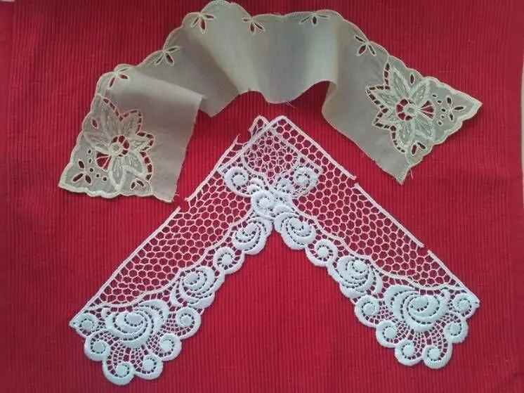 Воротник воротники для одежды белый и беж с вышивкой ришелье 10