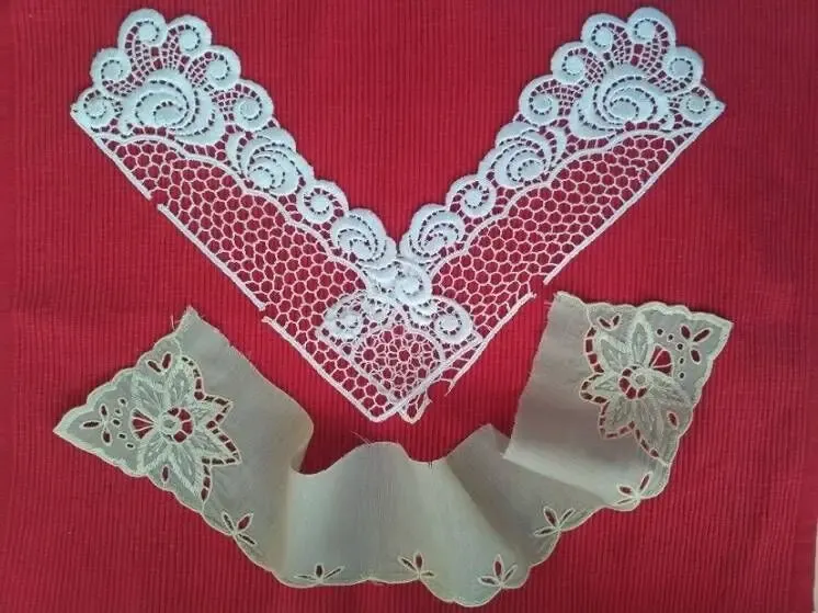 Воротник воротники для одежды белый и беж с вышивкой ришелье