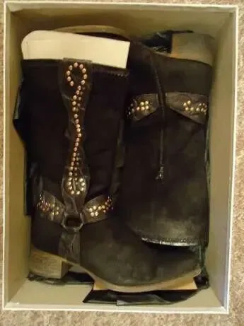 Сапоги ботинки Кожа нубук весна-осень р. 40 Италия 4