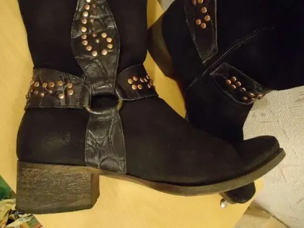 Сапоги ботинки Кожа нубук весна-осень р. 40 Италия 3