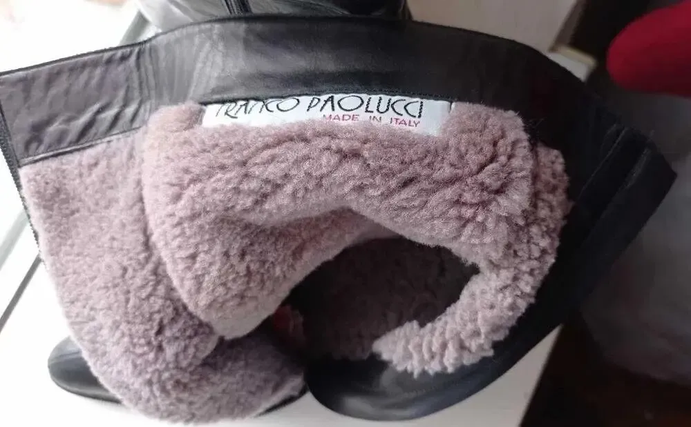 Сапоги ботинки ботильоны зимние Италия кожа мех р. 39-40