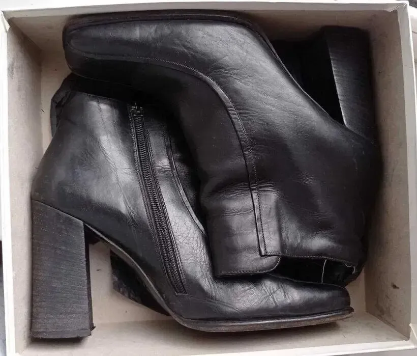 Сапоги ботинки ботильоны зимние Италия кожа мех р. 39-40 6