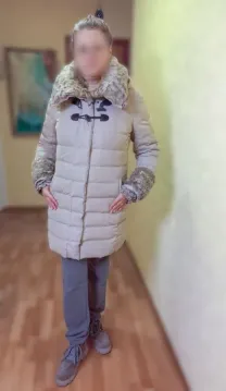 Пуховик пух/перо MIRAGE-MV середня довжина 50-52р з натур хутром