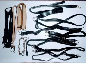 Ручка сумки на плечо розовая, черная, бежевая, пристегивается карабин