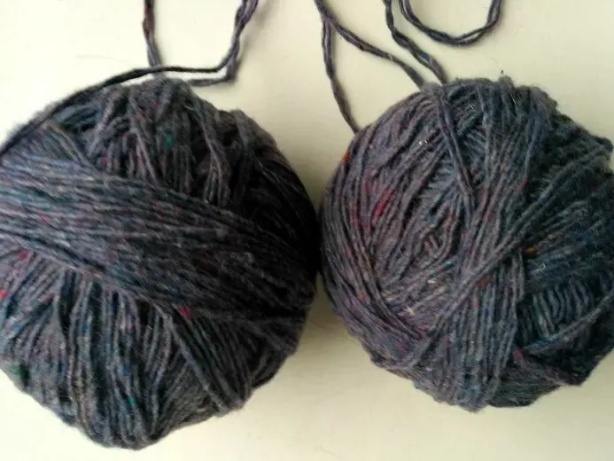 Пряжа нитки меланж сиренево-синий с точками цвет вес 160 грамм 7