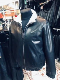 Бомбер,чоловічий біле хутро