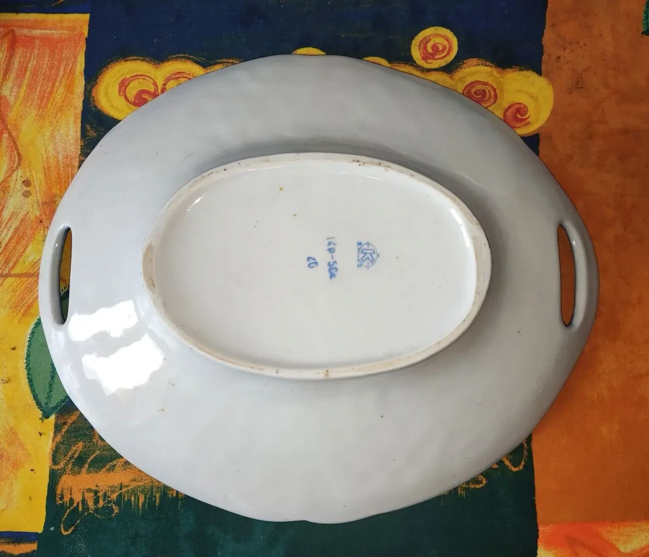 Кобальтовое, фарфоровое блюдо, фруктовница ссср, Коростень 5