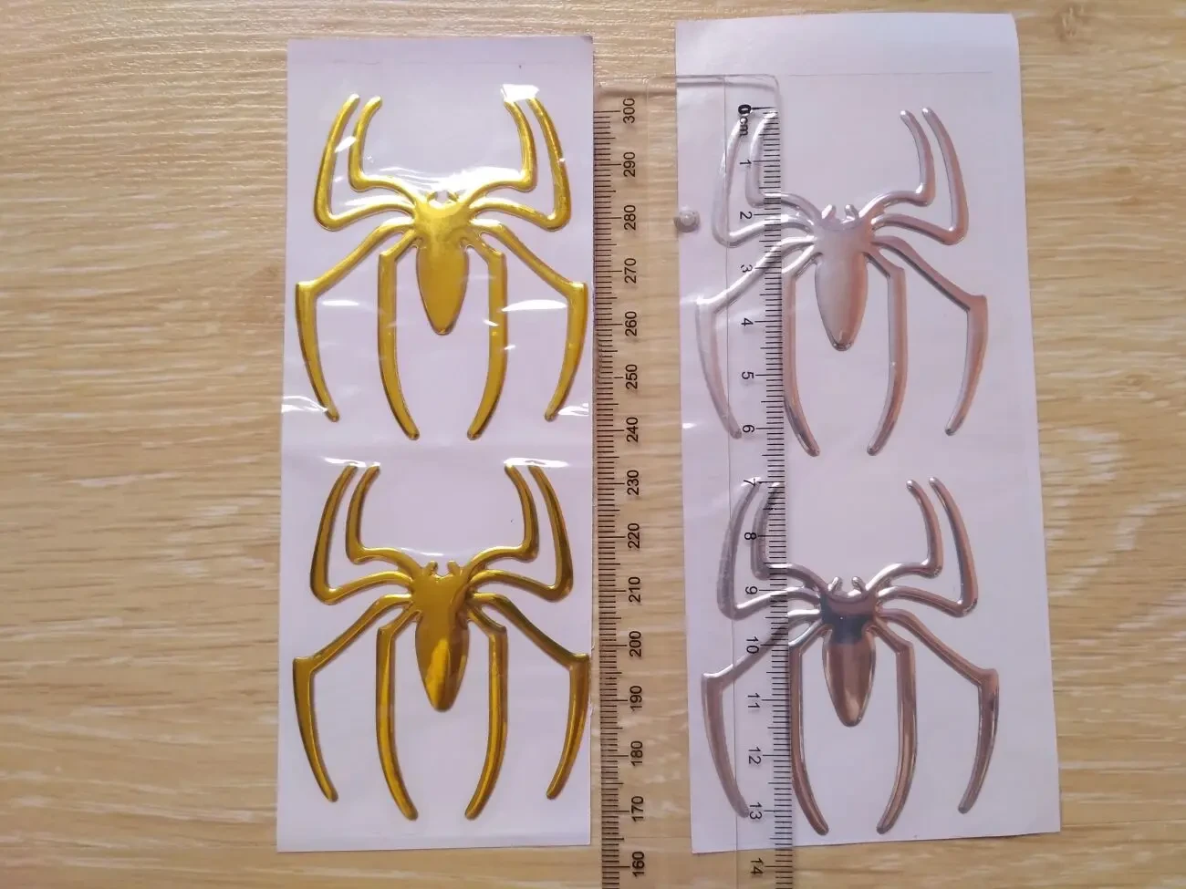 Наклейка на авто Паук 1 пара выпуклая Золото 4