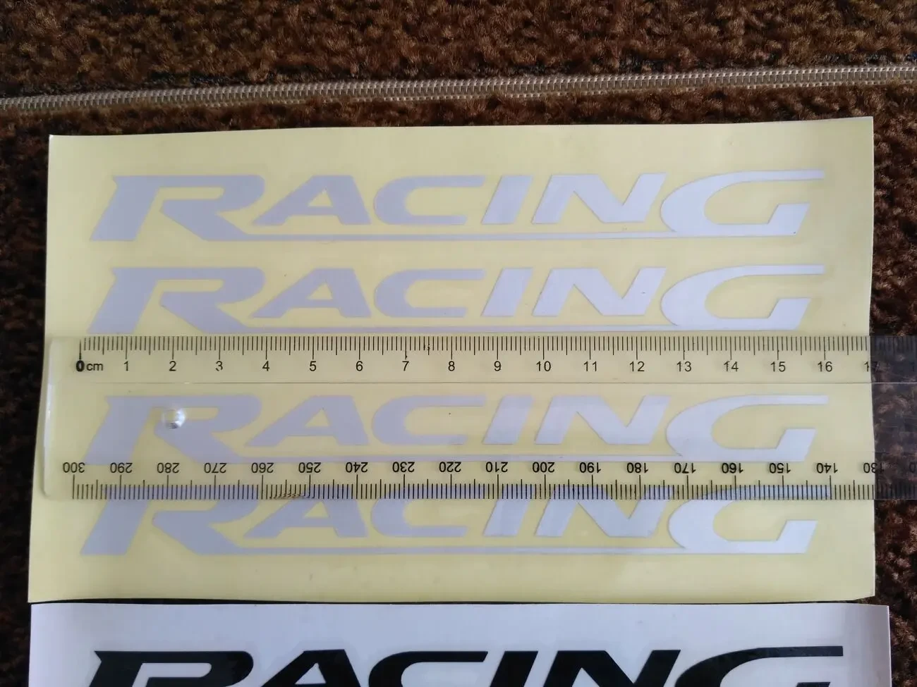 Наклейки на ручки ,дворники авто Racing Черная и Белая светоотражающа 3