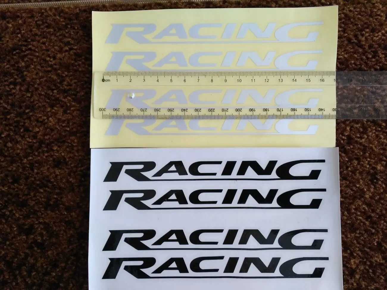 Наклейки на ручки ,дворники авто Racing Черная и Белая светоотражающа 6