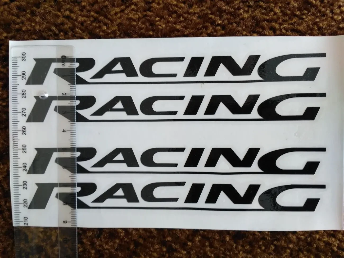 Наклейки на ручки ,дворники авто Racing Черная и Белая светоотражающа 5