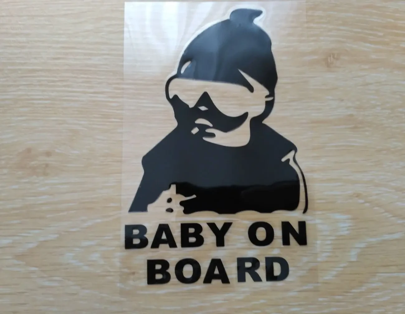 Наклейка Baby On Board Белая светоотражающая на авто 8