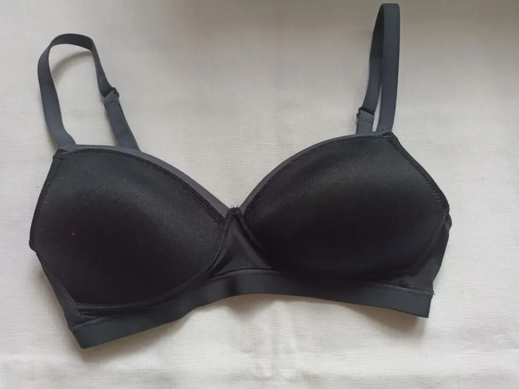 MS EUR 65C Бюстгальтер бесшовный без косточек поролон черный/серый 6