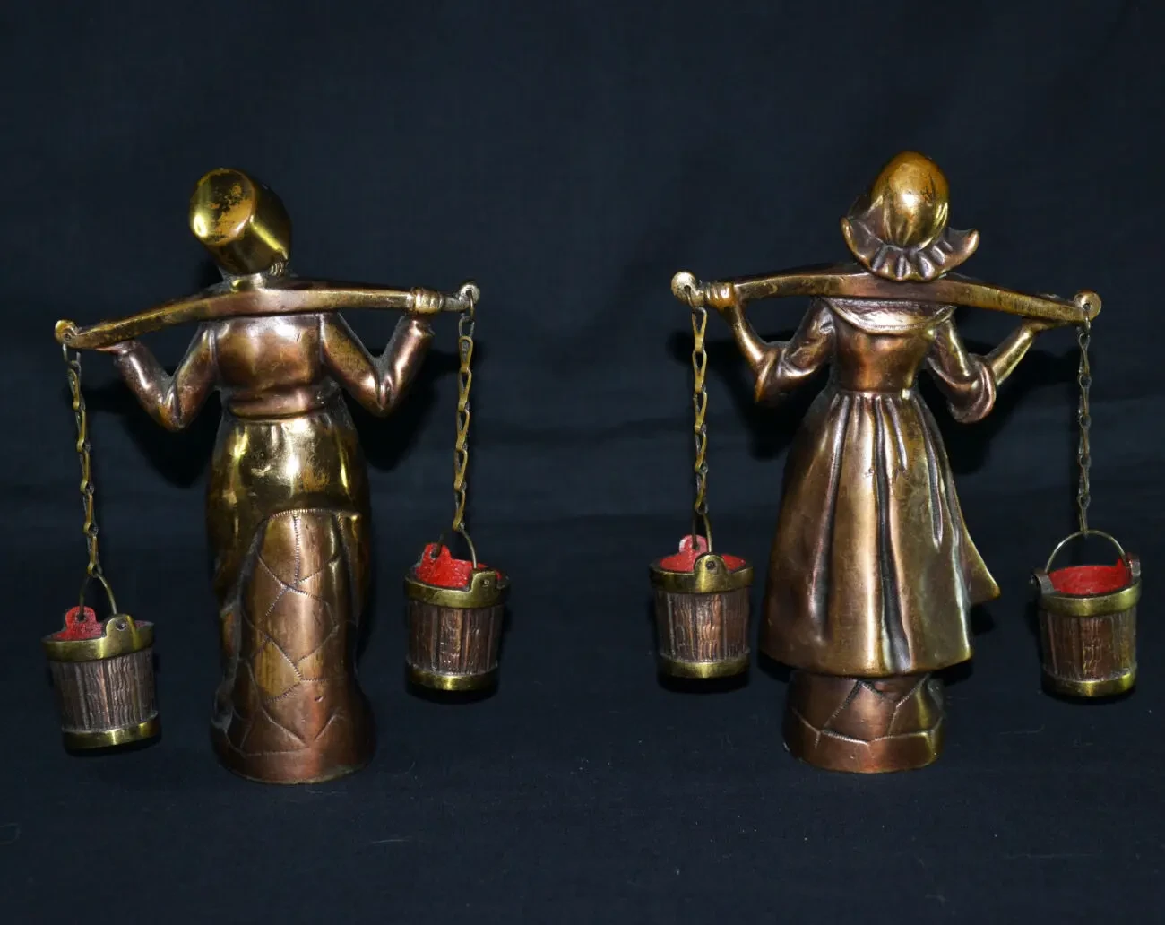 Молочник и доярка, бронзовые статуэтки. 2