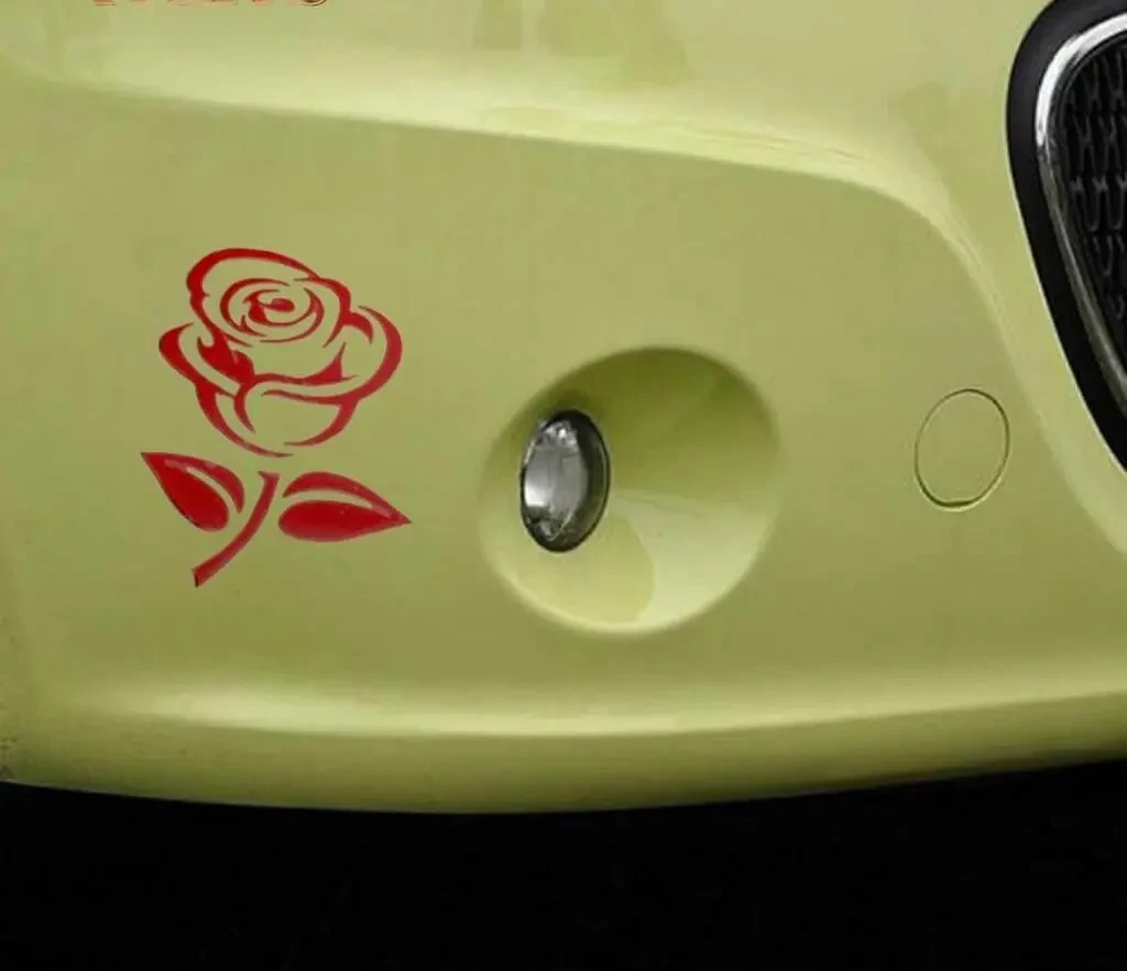 Наклейка на авто Роза Красная выпуклая 8