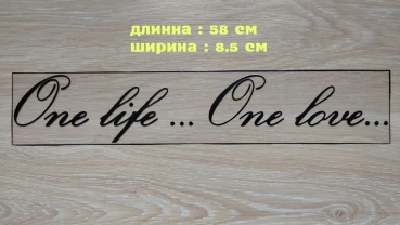 Наклейка One Life.one Love - одна жизнь одна любовь на авто Чёрная