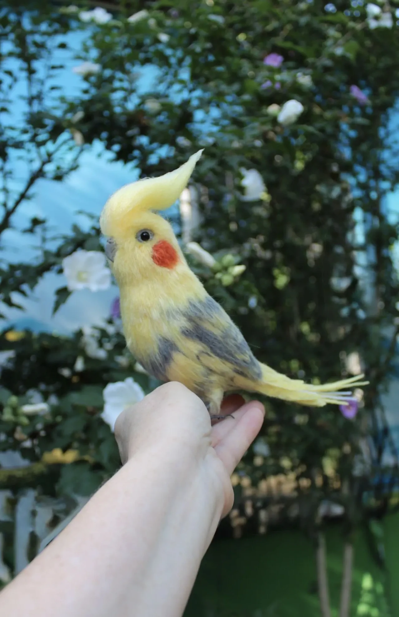 Корелла попугай іграшка валяна реалістична пташка інтерєрна подарунок 8