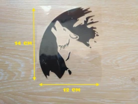 Наклейка на авто Волк на авто Черная