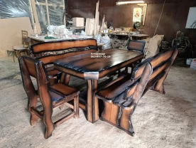 Комплект мебели охотничий - ольха  1800мм ( стол, стулья, лавки )