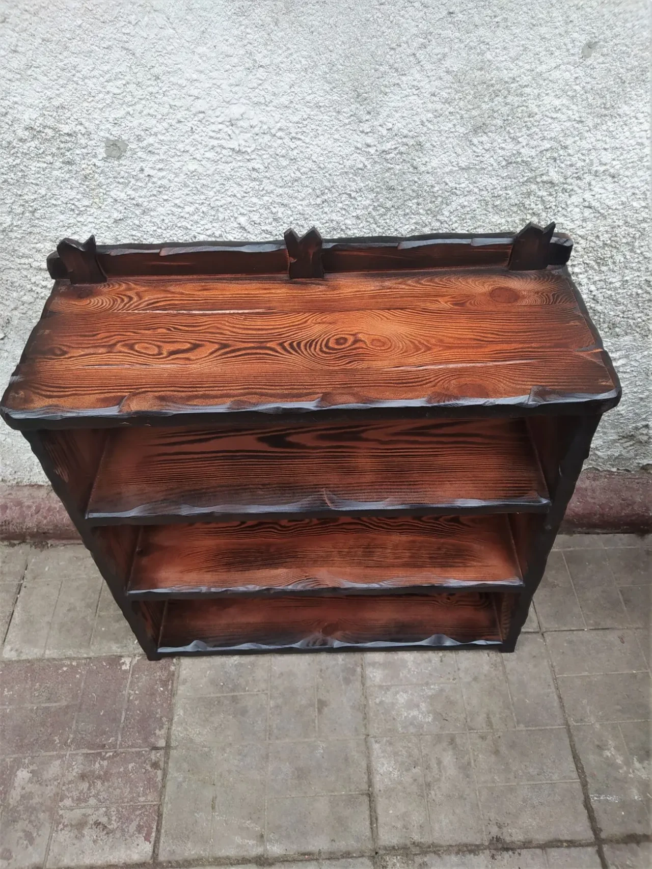 Тумба для обуви из дерева под старину ( полка обувная ) для бани 4