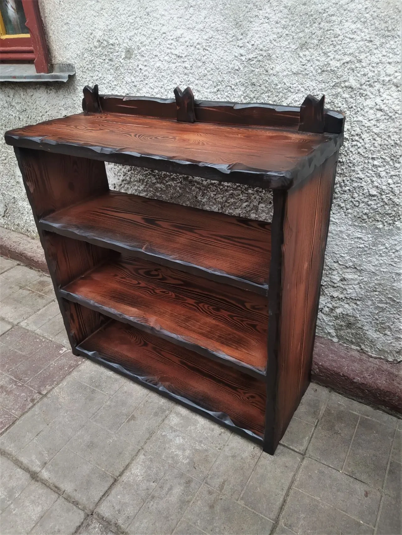 Тумба для обуви из дерева под старину ( полка обувная ) для бани