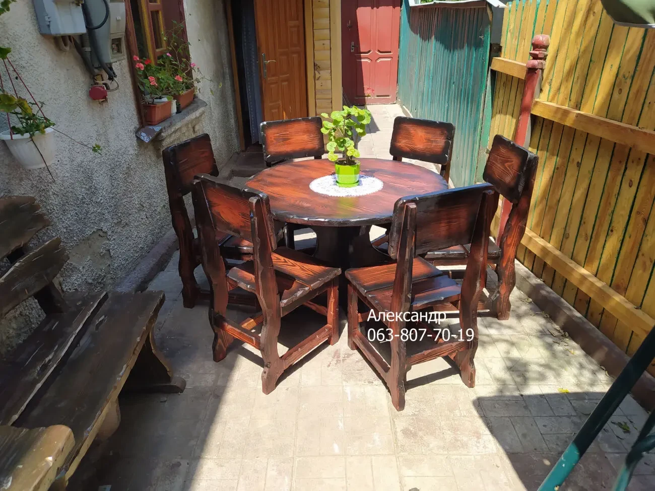 Круглый комплект мебели под старину 2 ( садовая мебель ) 2