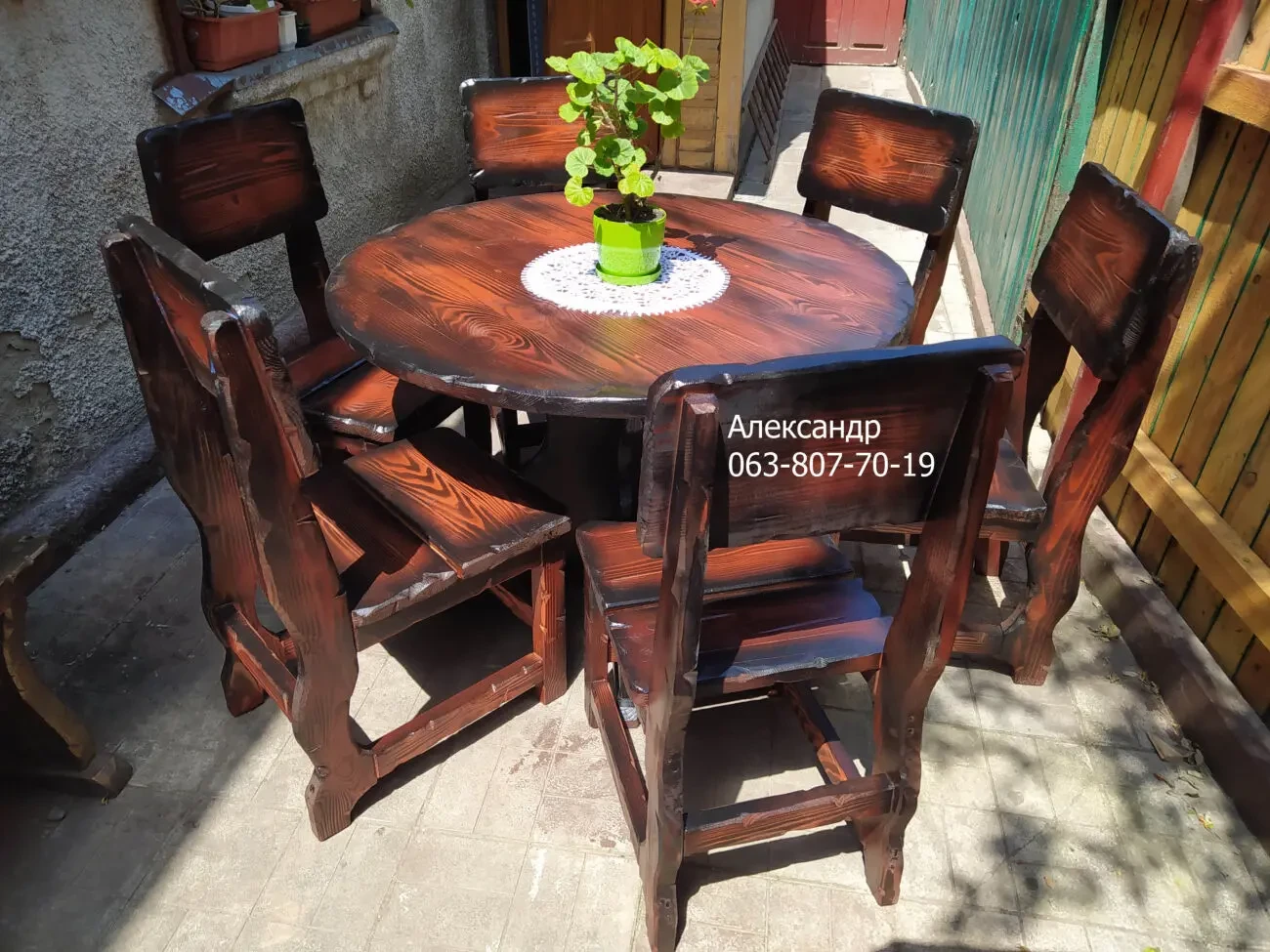 Круглый комплект мебели под старину 2 ( садовая мебель ) 3