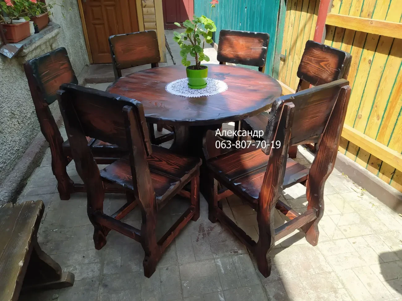 Круглый комплект мебели под старину 2 ( садовая мебель ) 5