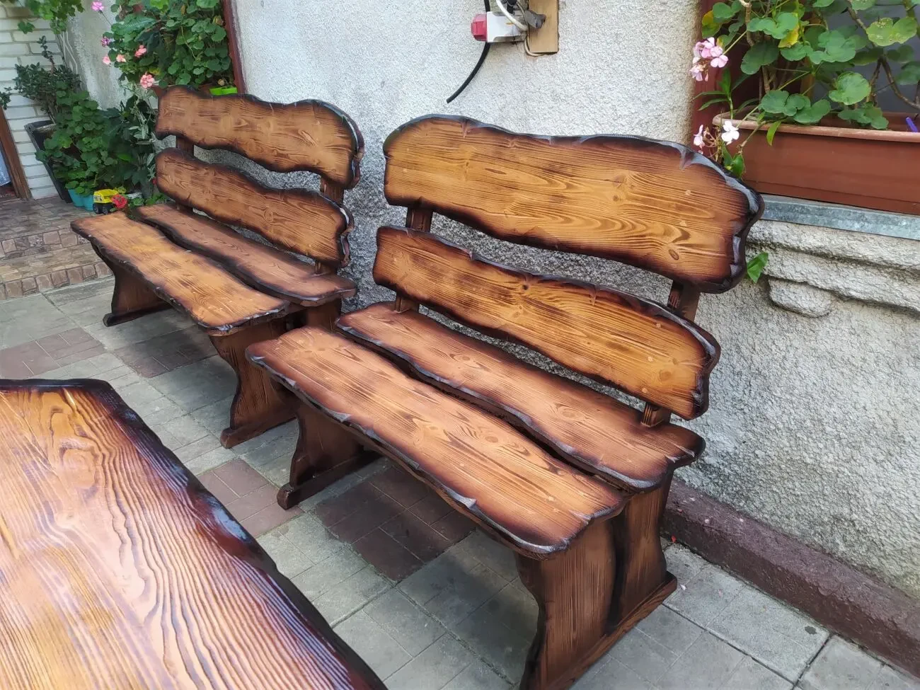 Деревянная лавка 1800мм под старину ( лавочки, лавочка) 4