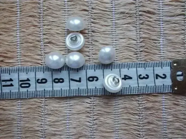 Пуговицы гудзики жемчужины  с металл. петлей-ушком  6 шт. 5