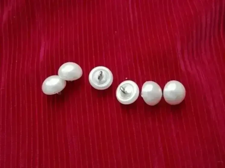 Пуговицы гудзики жемчужины  с металл. петлей-ушком  6 шт. 6