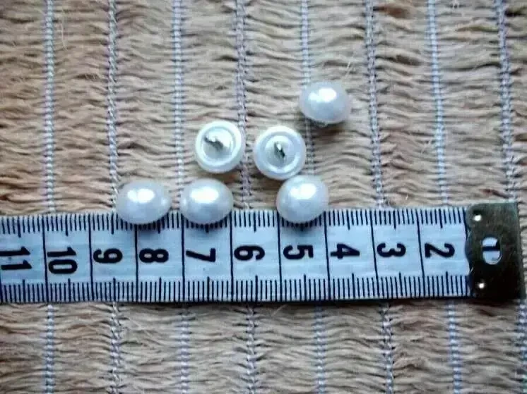Пуговицы гудзики жемчужины  с металл. петлей-ушком  6 шт. 2
