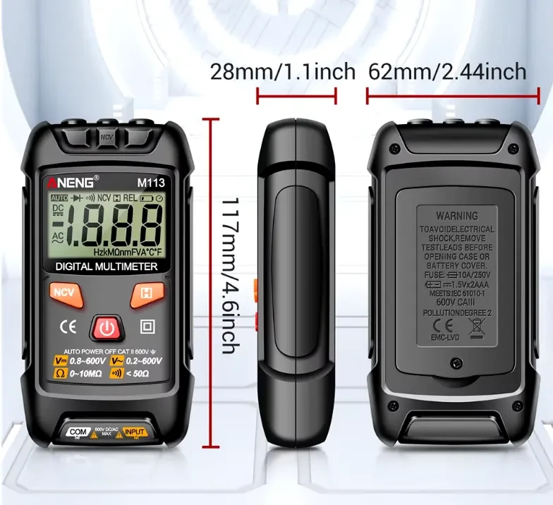 Мультиметр ANENG M113 Тестер автомат высокое КАЧЕСТВО и ТОЧНОСТЬ 2