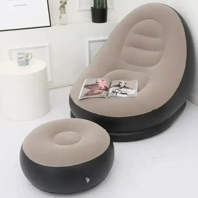 Надувне крісло з пуфом велюрове 7