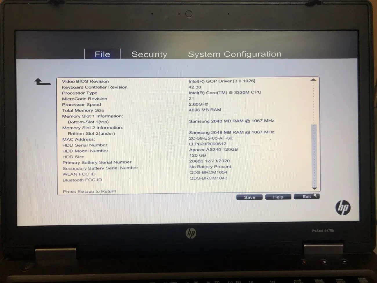 Ноутбук HP ProBook 6470b 14''/CPU i5-3320M/RAM 4GB/SSD 120GB 3