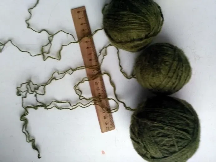 Пряжа нитки цвет хаки болотный Вес 170 гр For Hand Made, рукоделия, п 6