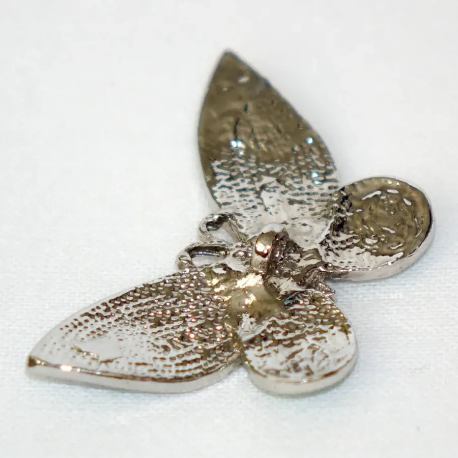 Брошь бабочка на воротник пришивная брошка на шапочку со стразами 3