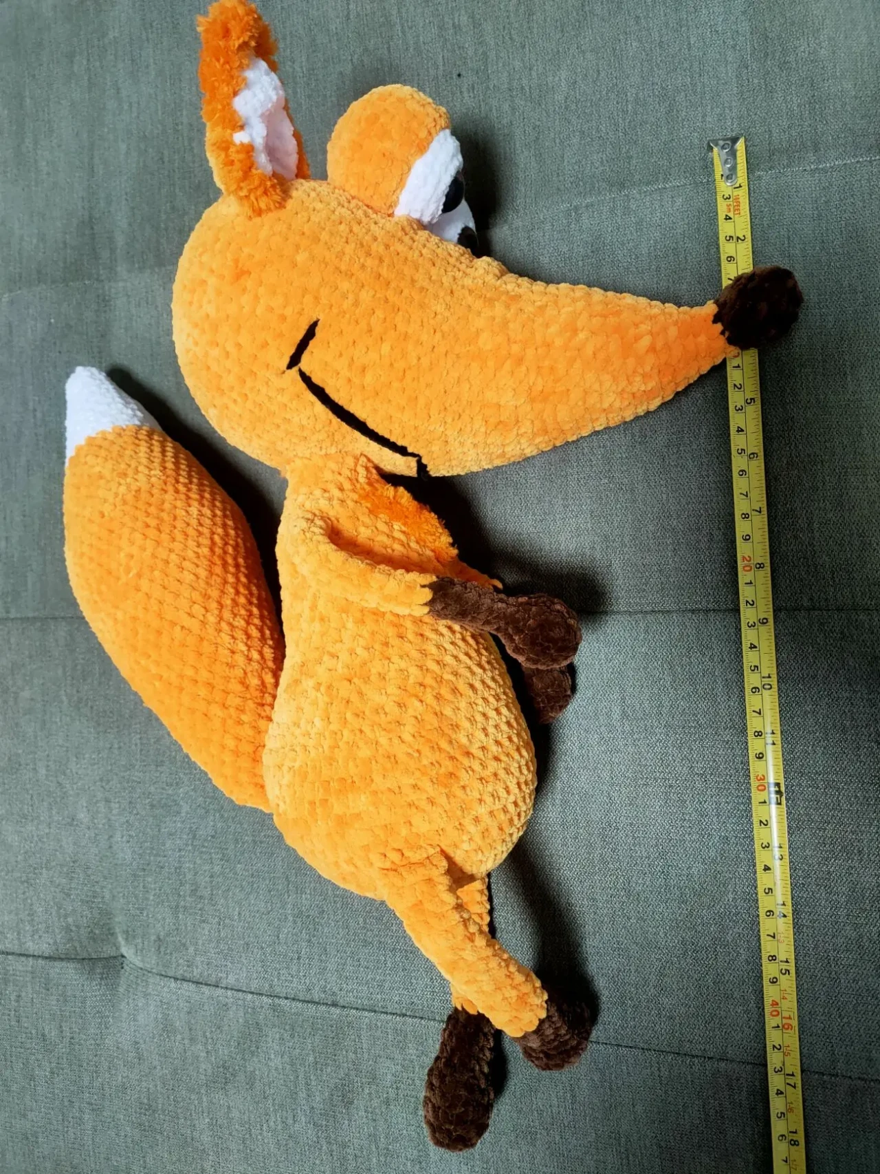 Лисичка помаранчева 45 см іграшка м'яка в'язана подарунок 4